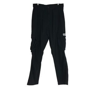 YOUNGLA Black Cargo Pants Men Size 34R Utility Workwear Style